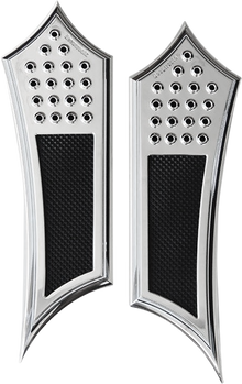 ACCUTRONIX Front Floorboards - Extended - Chrome w/ Rubber Inserts - FL FBF01-DIC