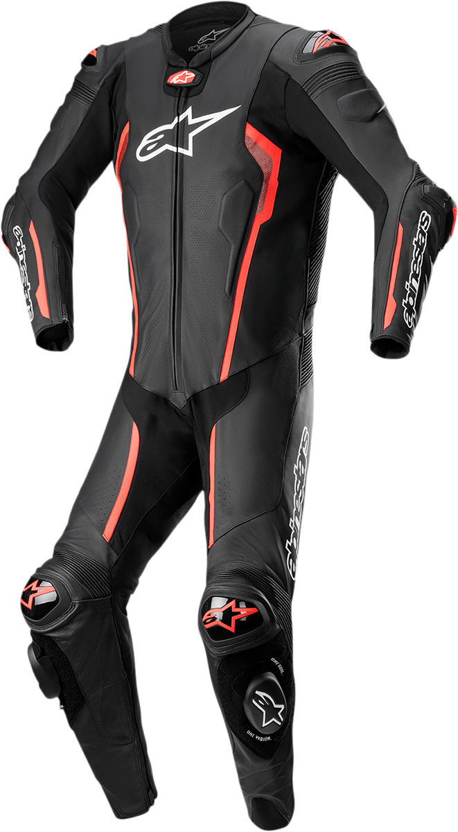ALPINESTARS Missile v2 1-Piece Leather Suit - Black/Red Fluo - US 46 / EU 56 3150122-1030-56