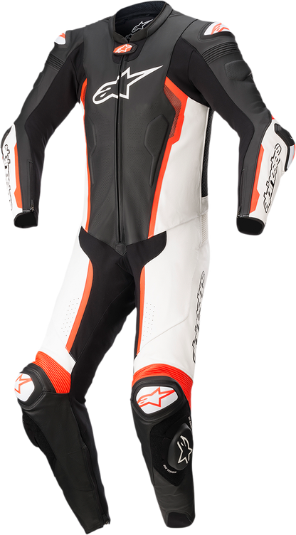 ALPINESTARS Missile v2 - 1-Piece Leather Suit - Black/White/Red Fluo - US 40 / EU 50 3150122-1231-50
