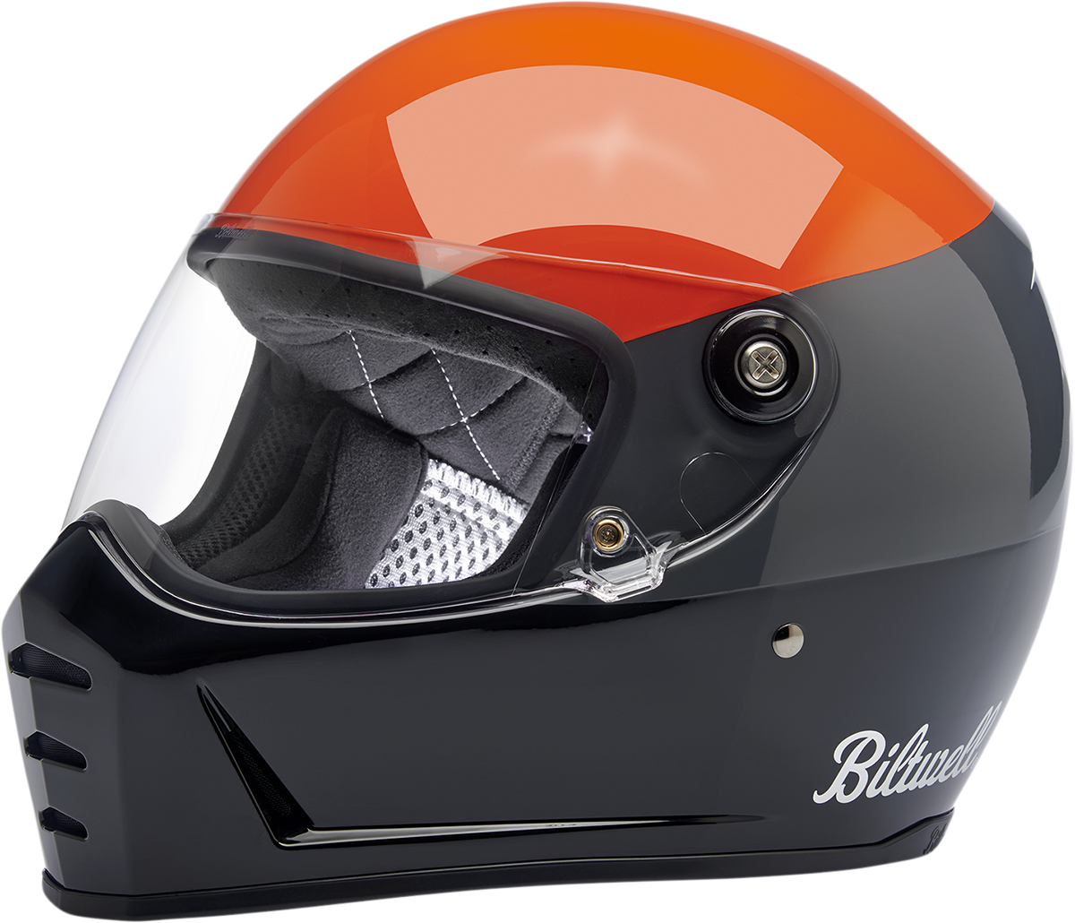 BILTWELL Lane Splitter Helmet - Podium - Gloss Orange/Gray/Black - XS 1004-550-101