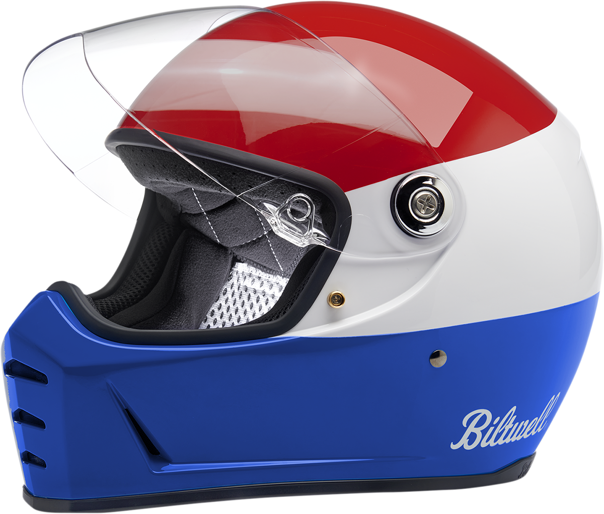 BILTWELL Lane Splitter Helmet - Podium - Gloss Red/White/Blue - Large 1004-549-104