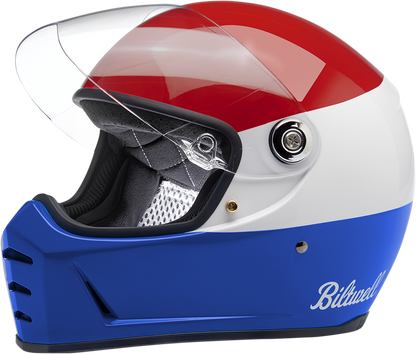 BILTWELL Lane Splitter Helmet - Podium - Gloss Red/White/Blue - Large 1004-549-104