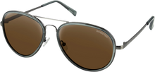 BOBSTER Goose Sunglasses - Gloss Clear Slate Gunmetal - Brown HD Silver Mirror Lens BGSE101HD
