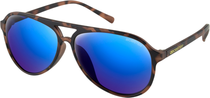 BOBSTER Maverick Sunglasses - Matte Brown Tortoise - Brown HD Blue Mirror Lens BMAV101HD