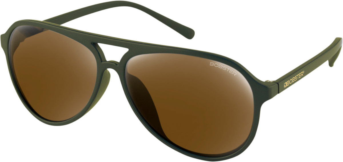 BOBSTER Maverick Sunglasses - Matte Olive - Brown HD Gold Mirror Lens BMAV102HD