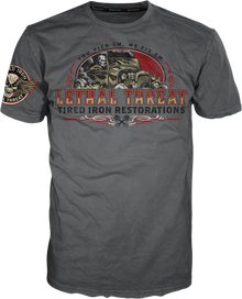 LETHAL THREAT Vintage Velocity Tired Iron Restorations T-Shirt - Gray - XL VV40174XL