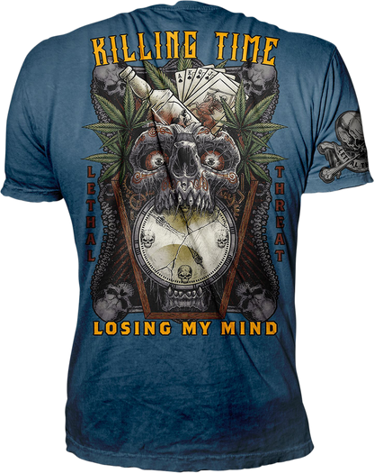 LETHAL THREAT Killing Time T-Shirt - Blue - 2XL VV40175XXL