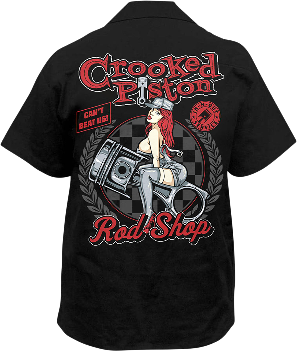 LETHAL THREAT Crooked Piston Shirt - Black - Medium HW50230M