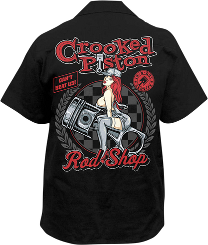 LETHAL THREAT Crooked Piston Shirt - Black - Large HW50230L