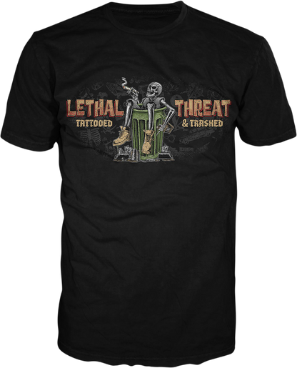 LETHAL THREAT Tattooed & Trashed T-Shirt - Black - 3XL LT20892XXXL
