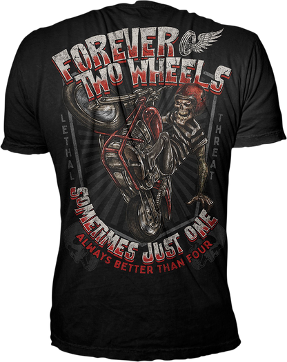 LETHAL THREAT Forever Two Wheels T-Shirt - Black - 3XL LT20898XXXL