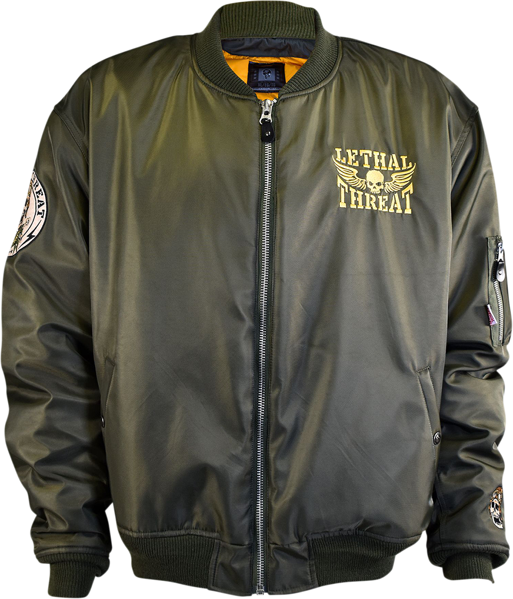 LETHAL THREAT Bombs Away Jacket - Green - XL JT84030XL