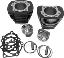 REVOLUTION PERFORMANCE, LLC Cylinder Kit - 85" - Big Bore - Black with Highlighted Fins - Evolution Big Twin RP201-204W