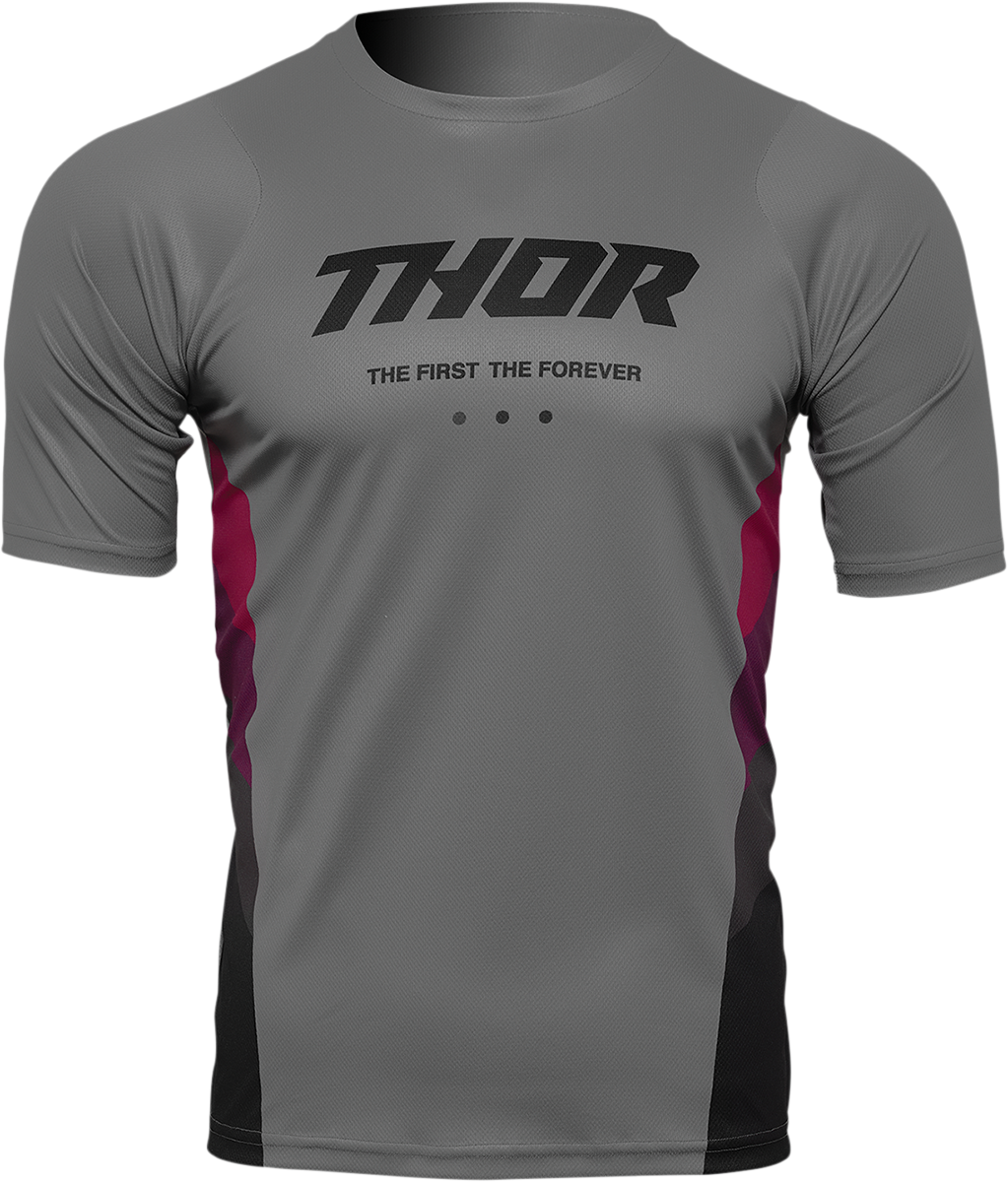 THOR Assist React Short-Sleeve Jersey - Gray/Purple - Large 5120-0177