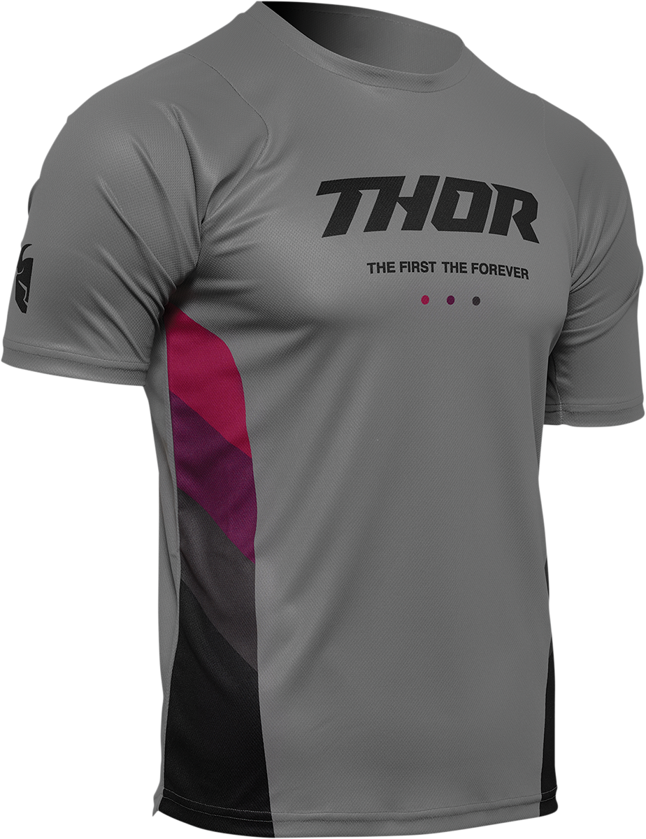 THOR Assist React Short-Sleeve Jersey - Gray/Purple - Small 5120-0175