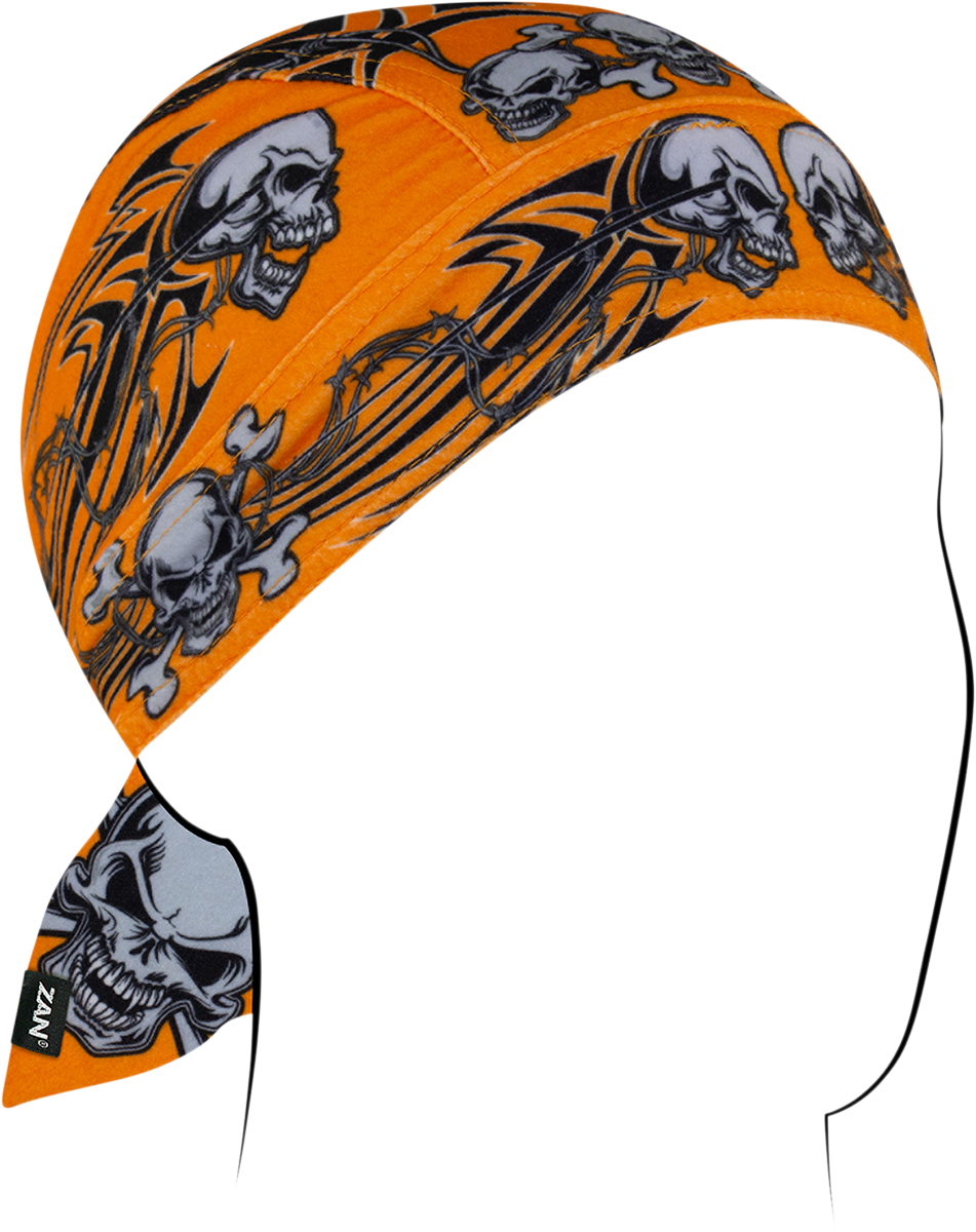 ZAN HEADGEAR Flydanna® SportFlex® - Orange Tribal Skull ZL669
