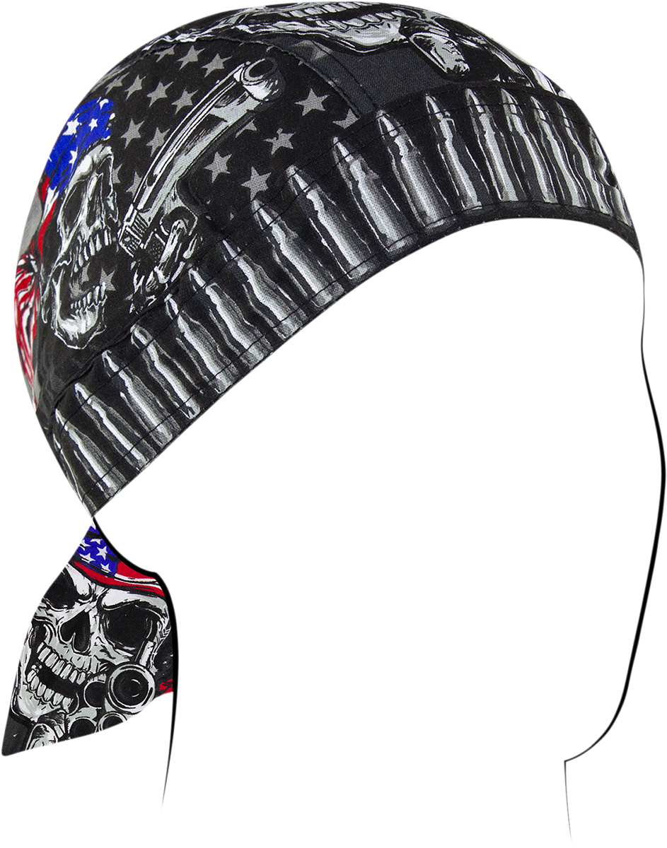 ZAN HEADGEAR Flydanna® Cotton Headwrap - USA Gunskull Z711