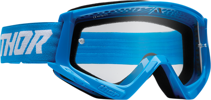 THOR Combat Goggle - Racer - Blue/White - Clear Lens 2601-2708