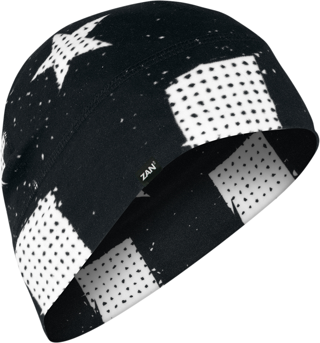 ZAN HEADGEAR SportFlex® Beanie - Black & White Flag WHLL091