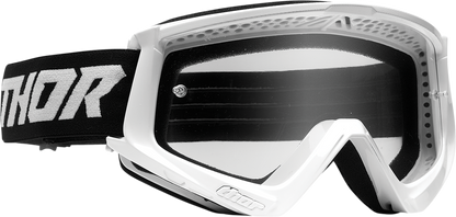 THOR Combat Goggle - Racer - White/Black - Clear Lens 2601-2702