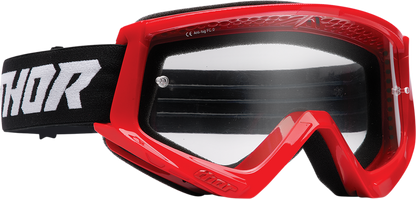 THOR Combat Goggle - Racer - Red/Black - Clear Lens 2601-2704