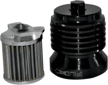 PC RACING Flo® "Spin-On" Oil Filter - Black Anodized - Aprilia/BMW/Buell/H-D/Moto Guzzi/Yamaha PCS4B