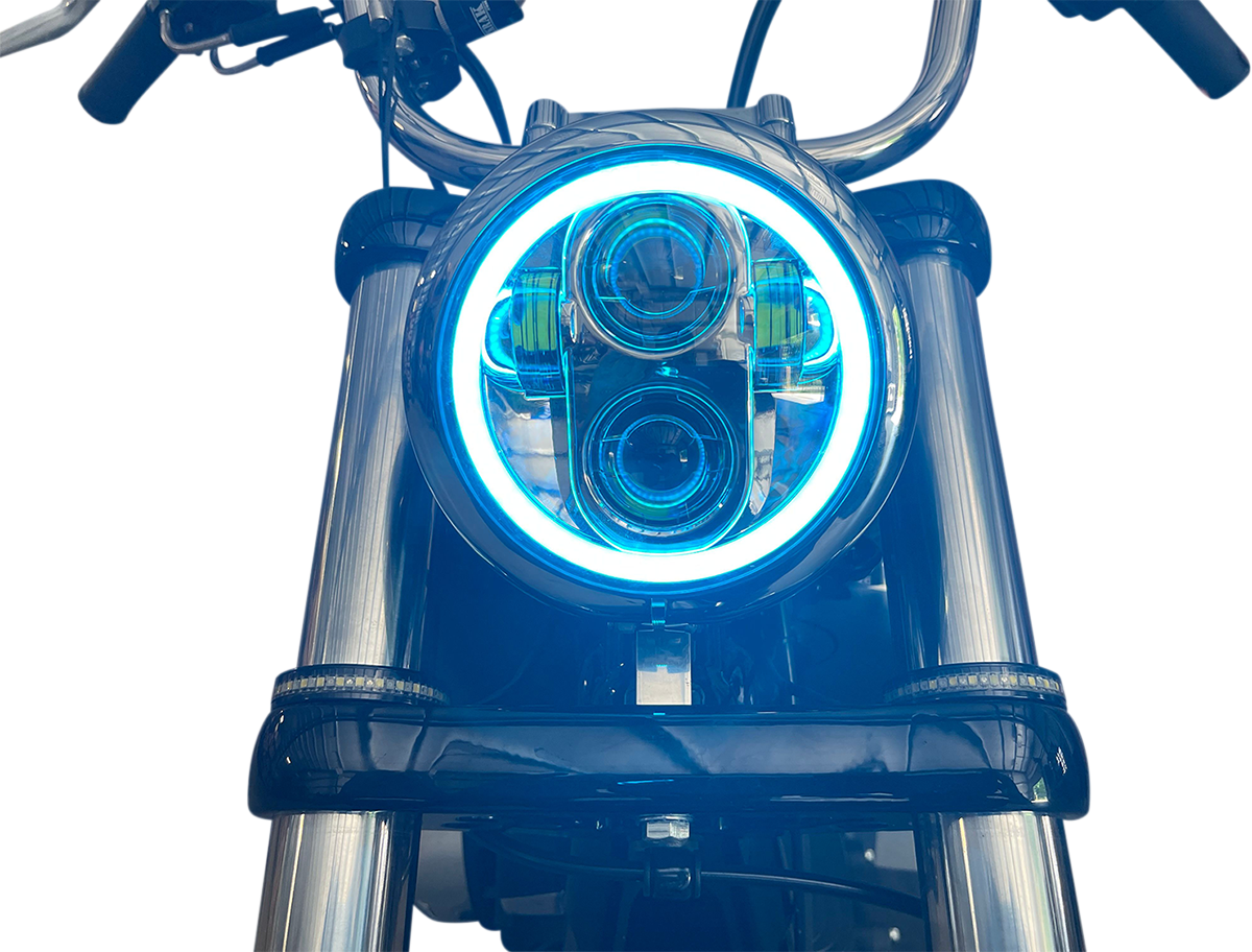 CUSTOM DYNAMICS ProGLOW™ 5-3/4" Headlamp - with Mounting Ring - Black PG-575-B