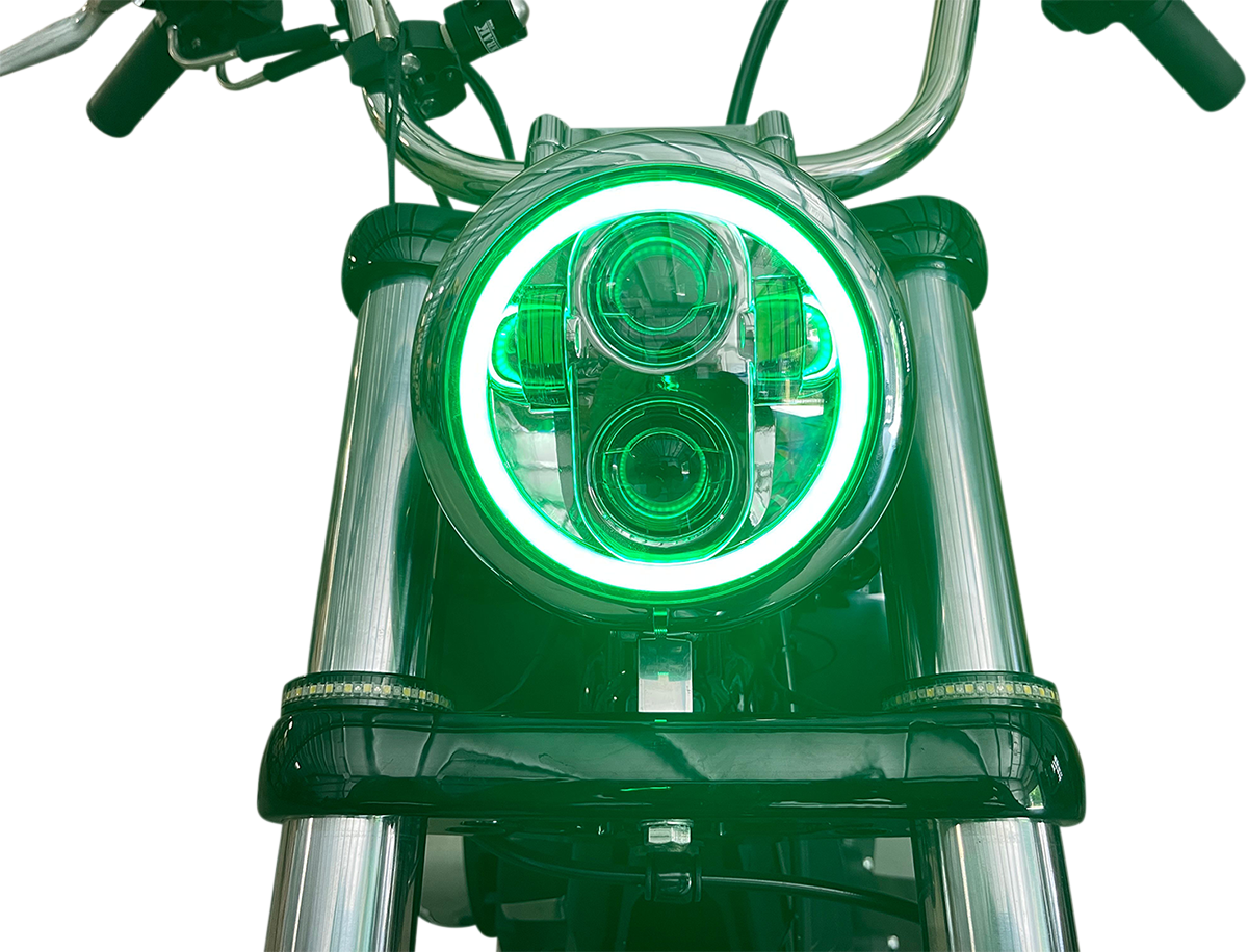 CUSTOM DYNAMICS ProGLOW™ 5-3/4" Headlamp - with Mounting Ring - Black PG-575-B