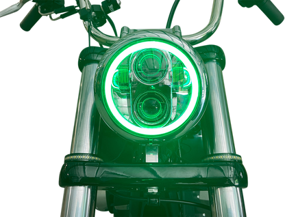 CUSTOM DYNAMICS ProGLOW™ 5-3/4" Headlamp - with Mounting Ring - Black PG-575-B