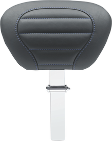 MUSTANG Deluxe Driver Backrest - Black w/ Sky Blue Stitching - FLT/FLH '08-'25 79012SB