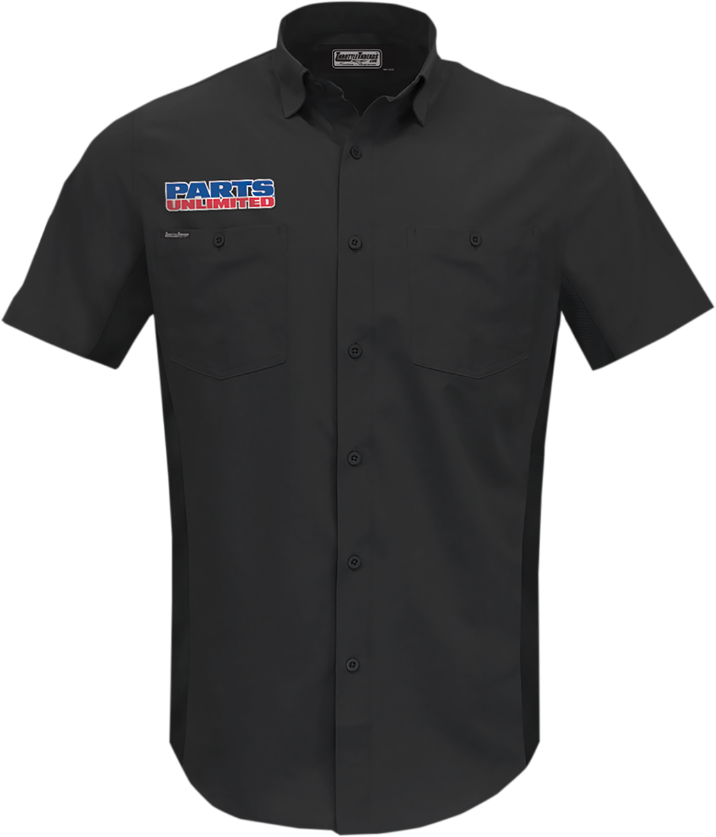 THROTTLE THREADS Parts Unlimited Vented Shop Shirt - Black - 2XL PSU37ST26BK2X