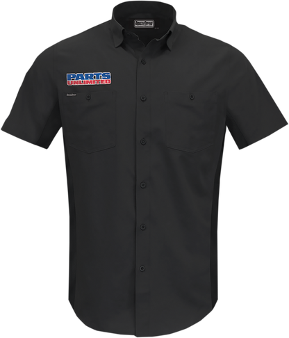 THROTTLE THREADS Parts Unlimited Vented Shop Shirt - Black - 2XL PSU37ST26BK2X