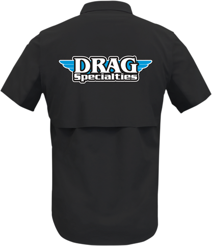 THROTTLE THREADS Drag Specialties Vented Shop Shirt - Black - Small DRG31ST26BKSM