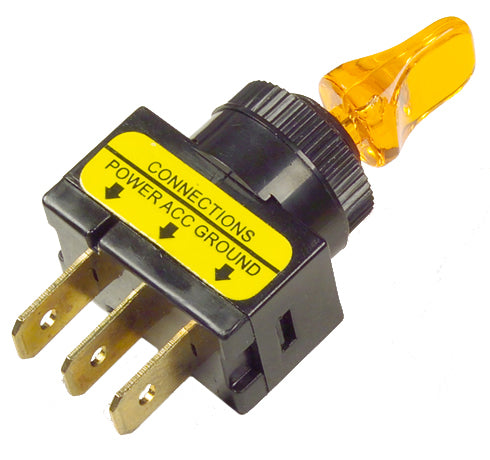 Toggle Switch Yellow 20 Amp
