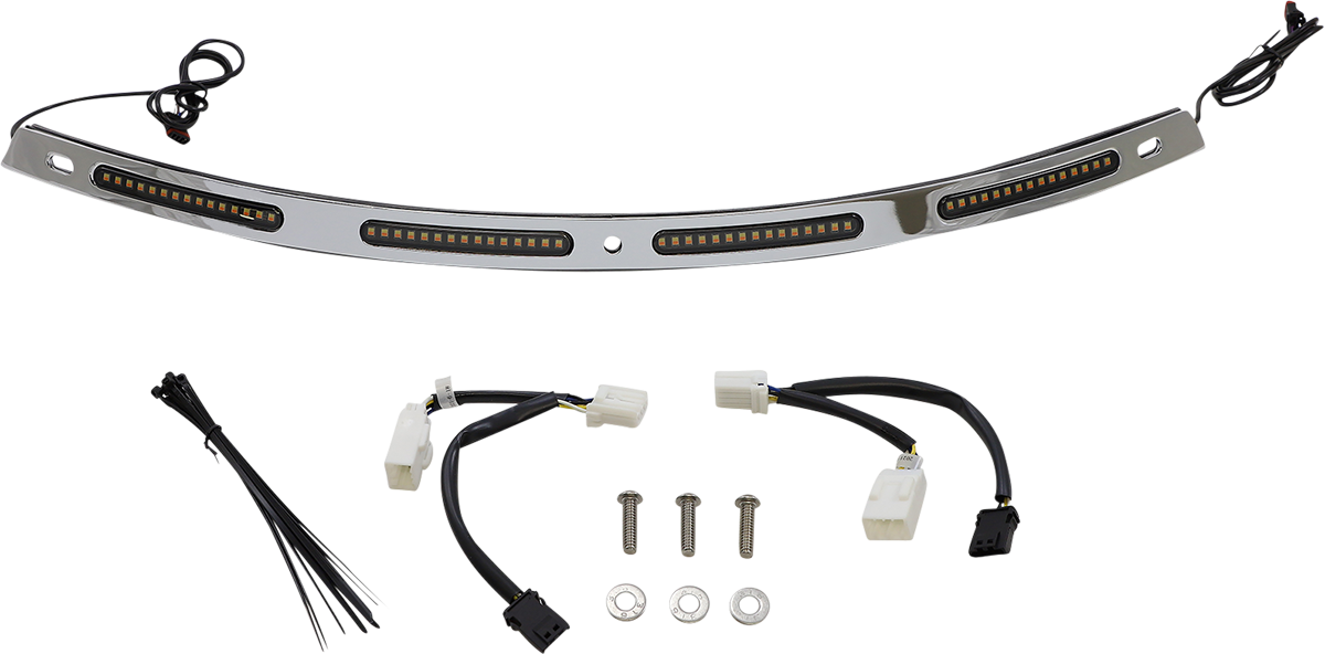 CUSTOM DYNAMICS Windshield Trim - Sequential Turn Signals - Chrome CD-WT2-SEQ-01-C