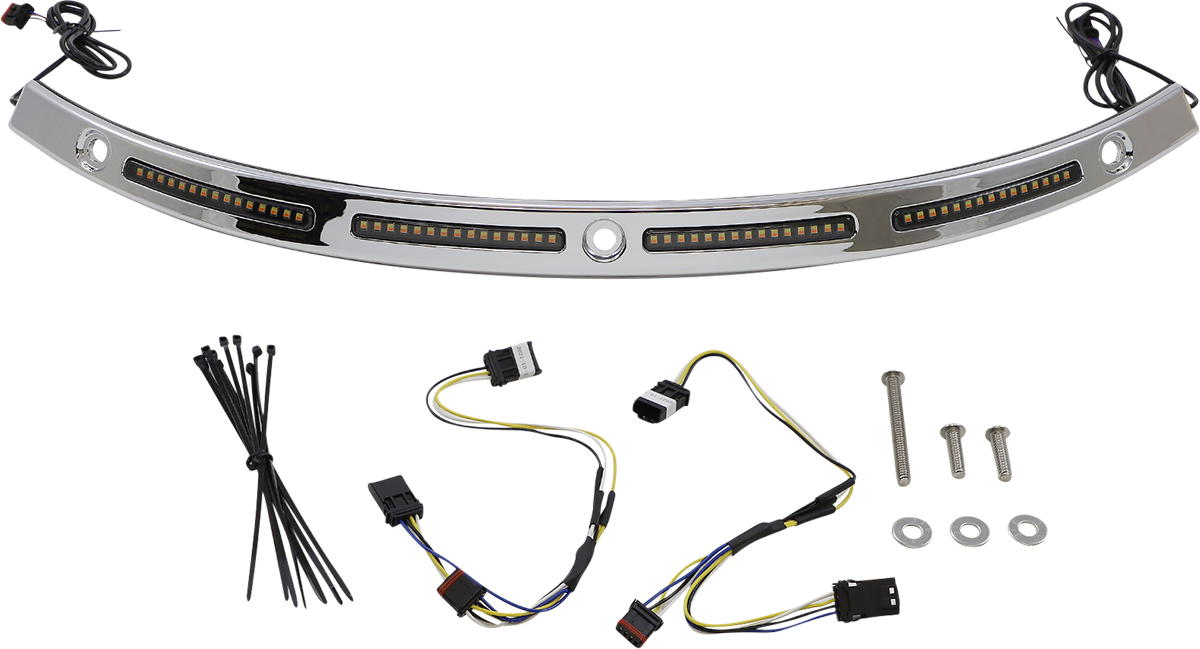 CUSTOM DYNAMICS Windshield Trim - Sequential Turn Signals - Chrome CD-WT2-SEQ-14-C