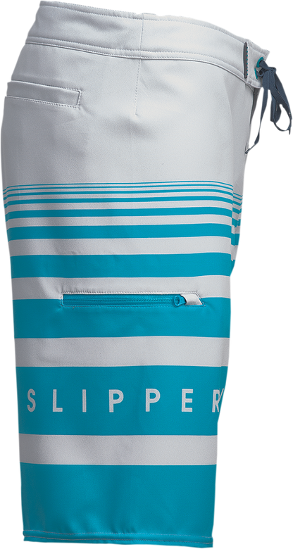 SLIPPERY Glide Board Shorts - Gray/Aqua - US 32 3230-0243