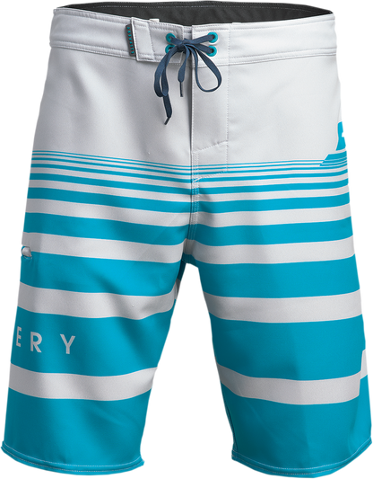 SLIPPERY Glide Board Shorts - Gray/Aqua - US 36 3230-0245