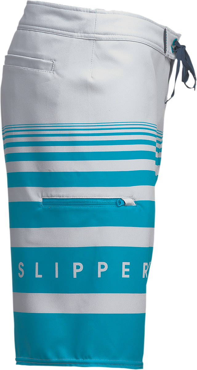SLIPPERY Glide Board Shorts - Gray/Aqua - US 38 3230-0246