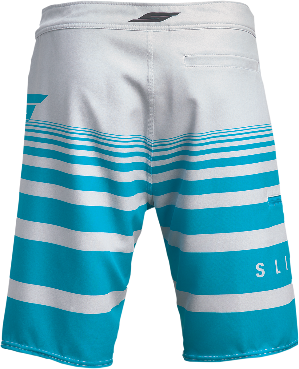 SLIPPERY Glide Board Shorts - Gray/Aqua - US 40 3230-0247
