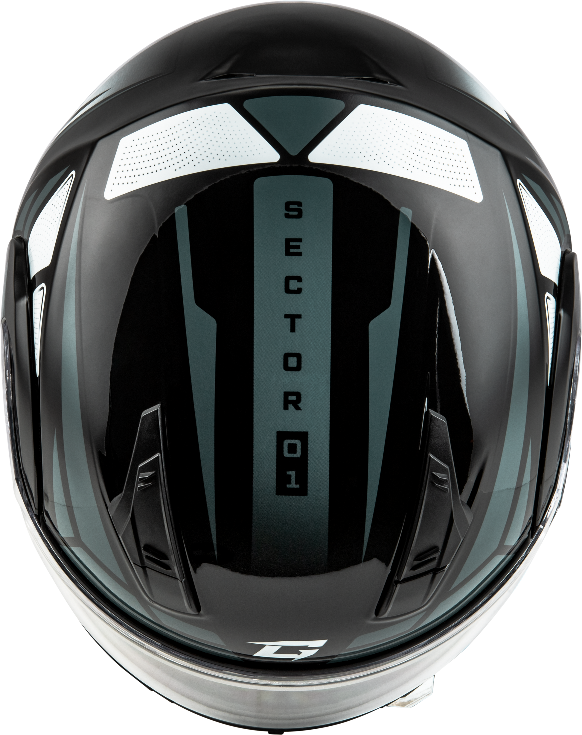 Md 04 Sector Helmet Black/Silver Sm