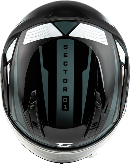 Md 04 Sector Helmet Black/Silver Sm