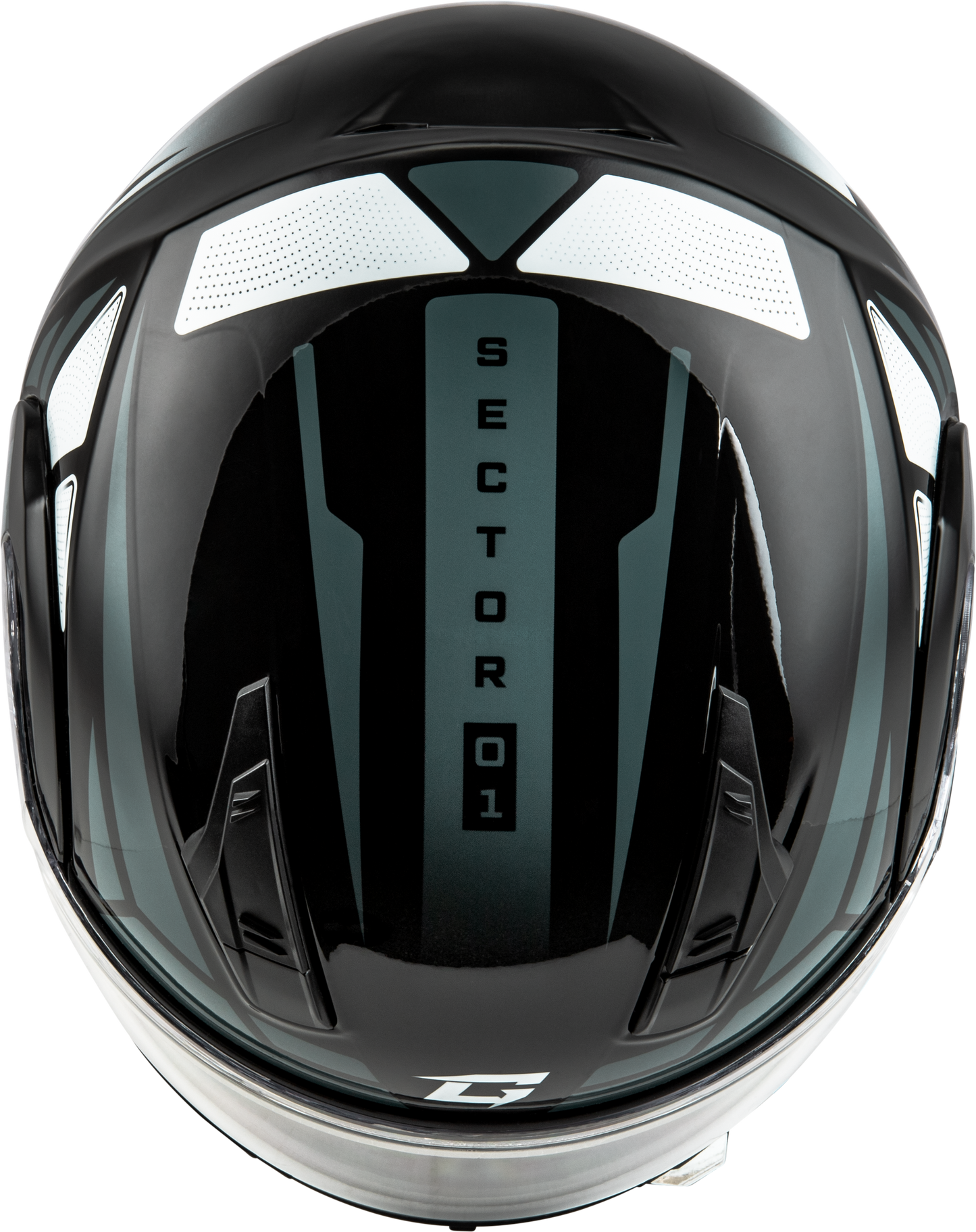 Md 04 Sector Helmet Black/Silver Lg
