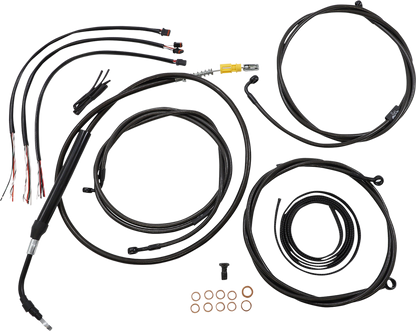 LA CHOPPERS Complete Midnight Braided Cable Kit - 18"-20" Handlebars - ABS - '21-'22 Touring LA-8056KT2-19M