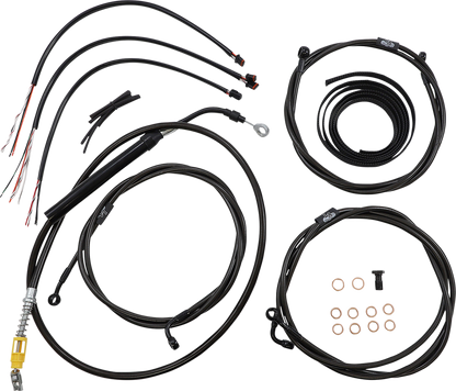 LA CHOPPERS Complete Midnight Braided Cable Kit - 15"-17" Handlebars - ABS - '21-'22 Touring LA-8056KT2-16M