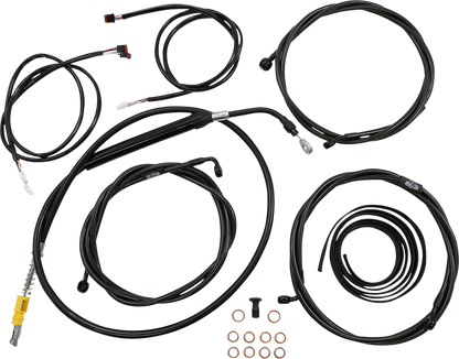 LA CHOPPERS Complete Plug-and-Play Cable Kit - 15" - 17" Handlebars - '21-'22 FLH - ABS - Midnight LA-8056KT3-16M