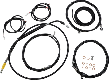 LA CHOPPERS Complete Plug-and-Play Cable Kit - 18" - 20" Handlebars - '21-'22 FLH - ABS - Black LA-8056KT3-19B