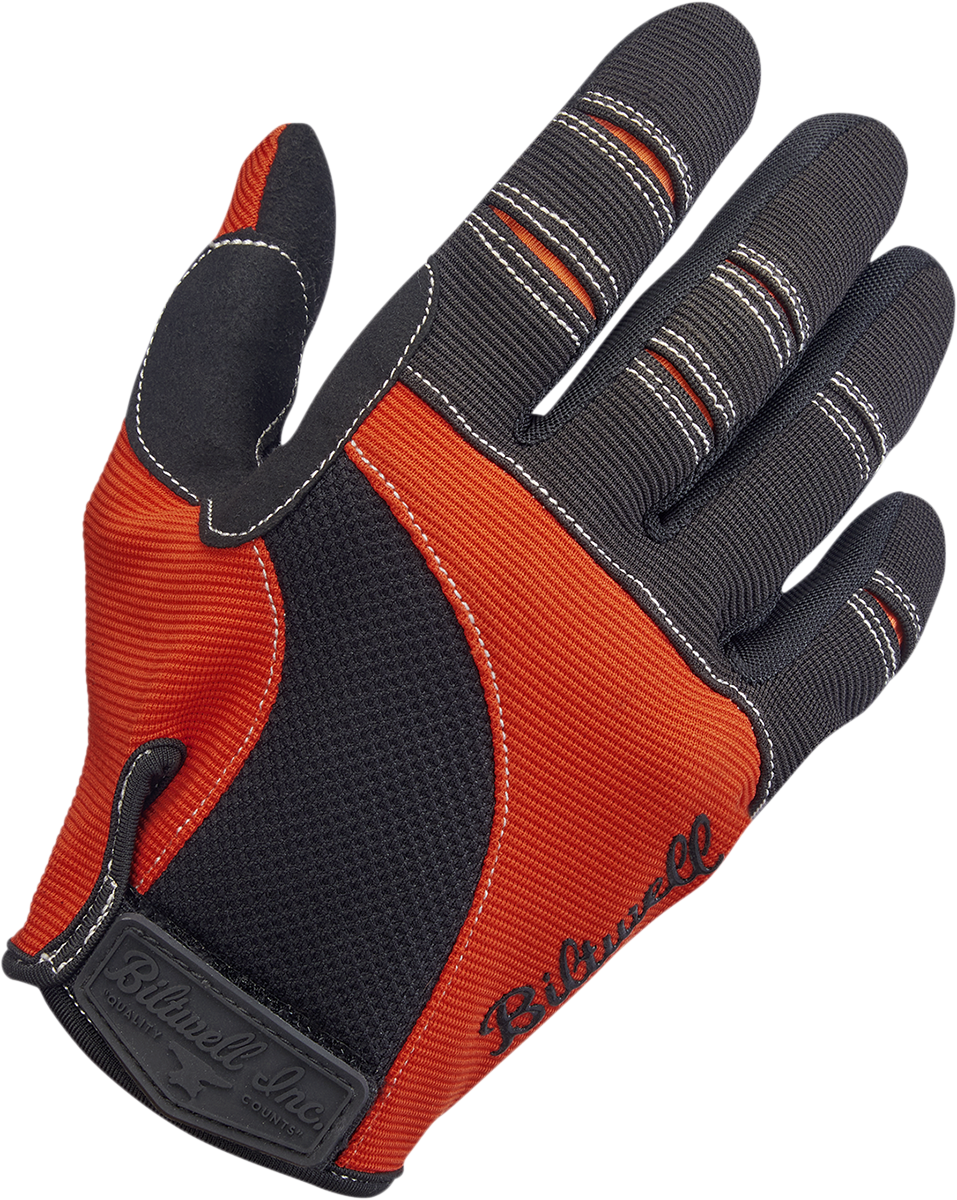 BILTWELL Moto Gloves - Orange/Black - Medium 1501-0106-003
