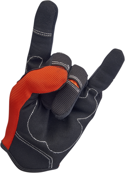 BILTWELL Moto Gloves - Orange/Black - Medium 1501-0106-003