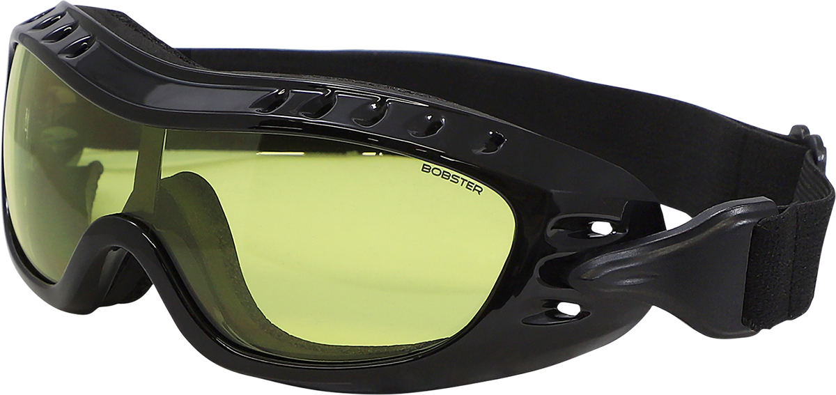 BOBSTER Night Hawk Goggle - Gloss Black - Yellow Lens BHAWK01Y